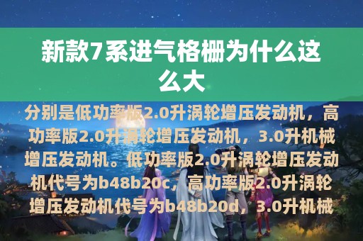 新款7系进气格栅为什么这么大