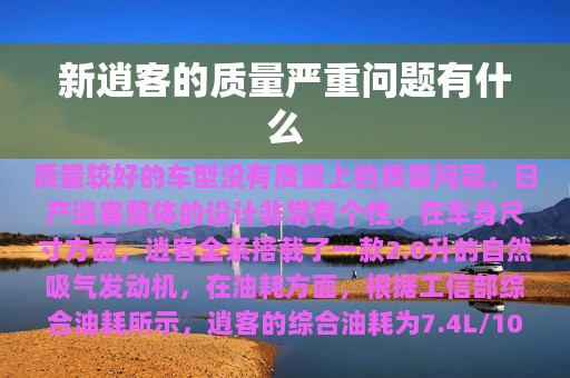 新逍客的质量严重问题有什么