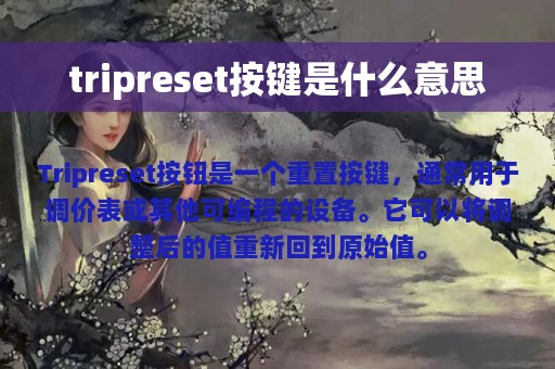 tripreset按键是什么意思