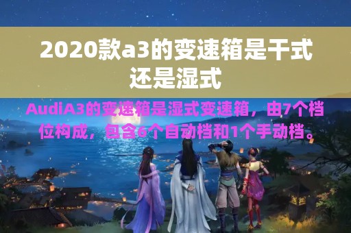 2020款a3的变速箱是干式还是湿式