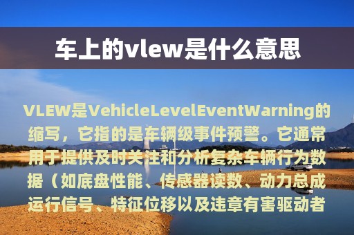 车上的vlew是什么意思