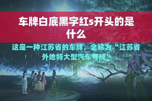 车牌白底黑字红s开头的是什么