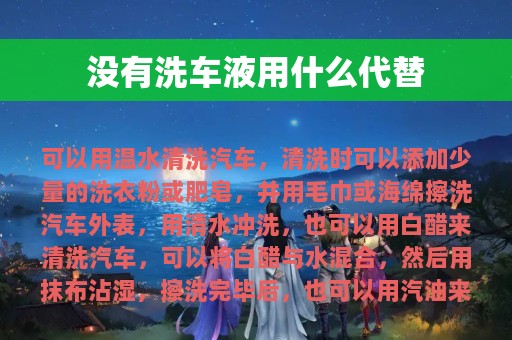 没有洗车液用什么代替