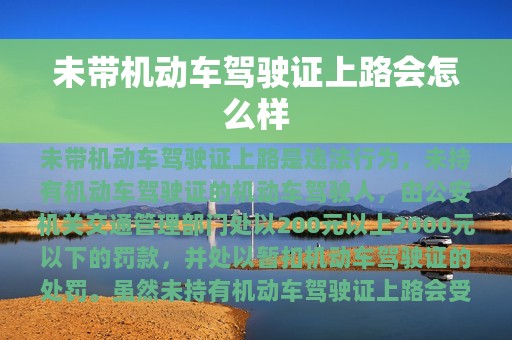 未带机动车驾驶证上路会怎么样