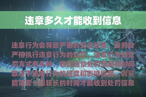 违章多久才能收到信息