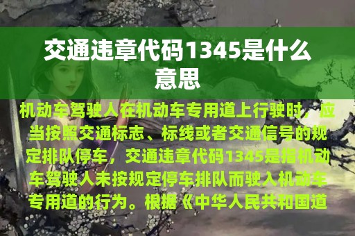 交通违章代码1345是什么意思