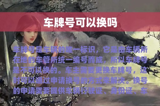 车牌号可以换吗