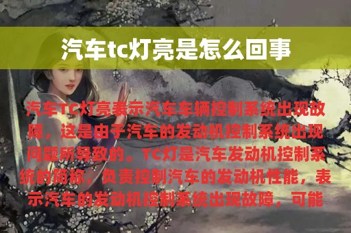 汽车tc灯亮是怎么回事