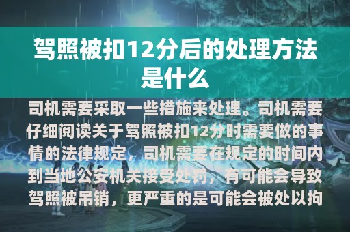 驾照被扣12分后的处理方法是什么