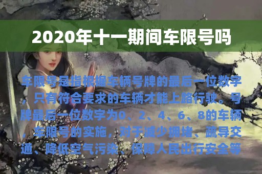 2020年十一期间车限号吗