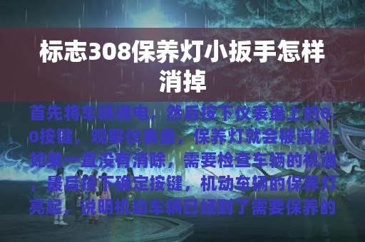 标志308保养灯小扳手怎样消掉