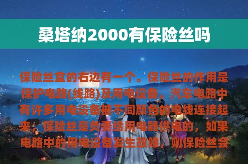 桑塔纳2000有保险丝吗