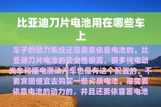 比亚迪刀片电池用在哪些车上