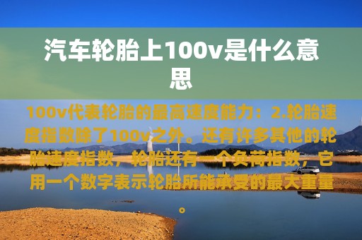 汽车轮胎上100v是什么意思