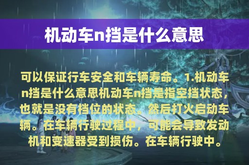 机动车n挡是什么意思