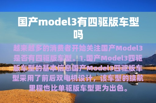 国产model3有四驱版车型吗