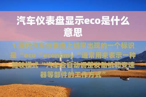 汽车仪表盘显示eco是什么意思