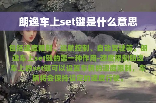 朗逸车上set键是什么意思