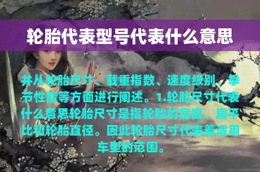 轮胎代表型号代表什么意思