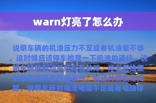 warn灯亮了怎么办