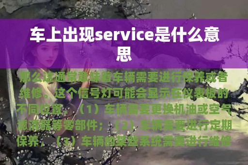 车上出现service是什么意思