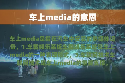 车上media的意思