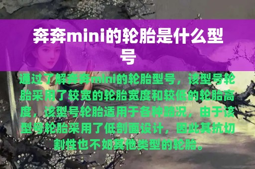 奔奔mini的轮胎是什么型号