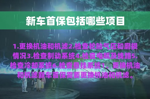 新车首保包括哪些项目