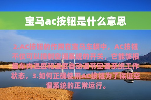 宝马ac按钮是什么意思