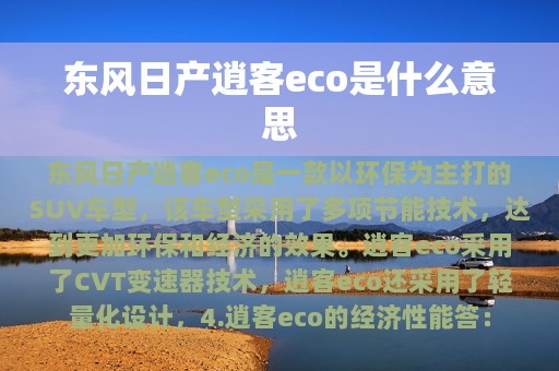 东风日产逍客eco是什么意思