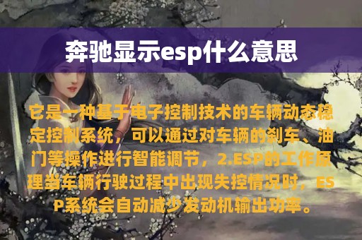 奔驰显示esp什么意思