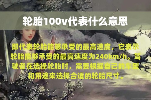 轮胎100v代表什么意思