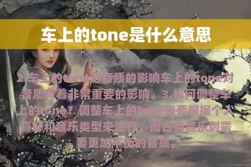 车上的tone是什么意思