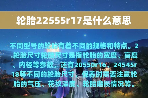 轮胎22555r17是什么意思