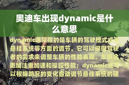 奥迪车出现dynamic是什么意思