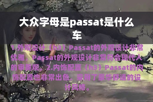 大众字母是passat是什么车