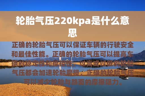 轮胎气压220kpa是什么意思