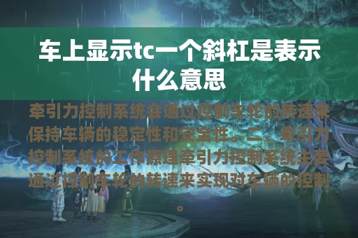 车上显示tc一个斜杠是表示什么意思