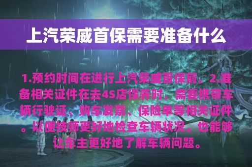 上汽荣威首保需要准备什么