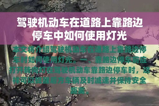 驾驶机动车在道路上靠路边停车中如何使用灯光