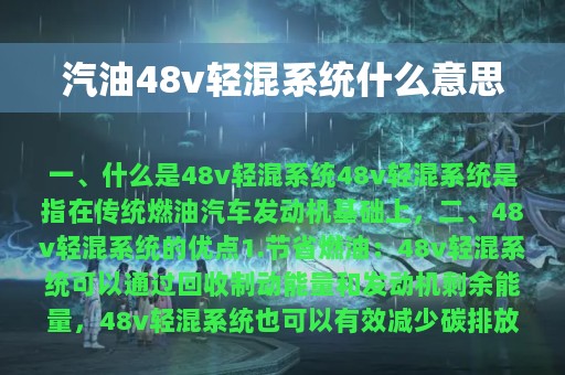 汽油48v轻混系统什么意思