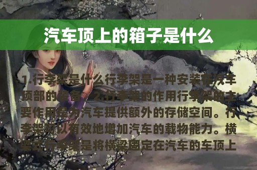 汽车顶上的箱子是什么