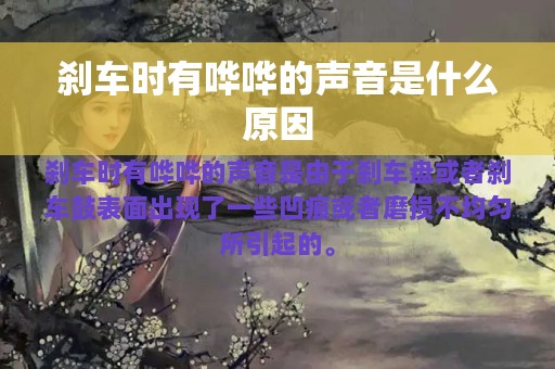 刹车时有哗哗的声音是什么原因