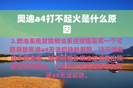 奥迪a4打不起火是什么原因