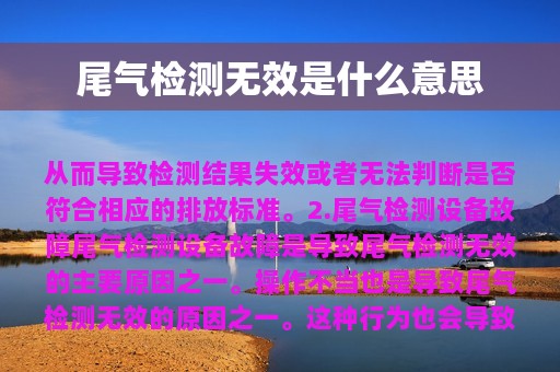 尾气检测无效是什么意思