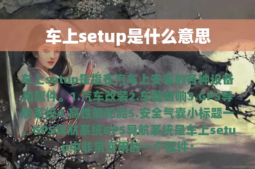 车上setup是什么意思