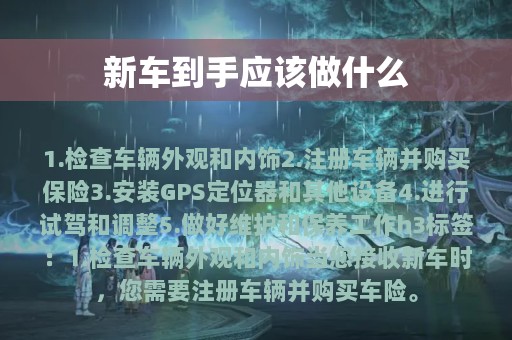 新车到手应该做什么