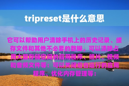 tripreset是什么意思