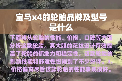 宝马x4的轮胎品牌及型号是什么