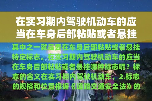 在实习期内驾驶机动车的应当在车身后部粘贴或者悬挂哪种标志